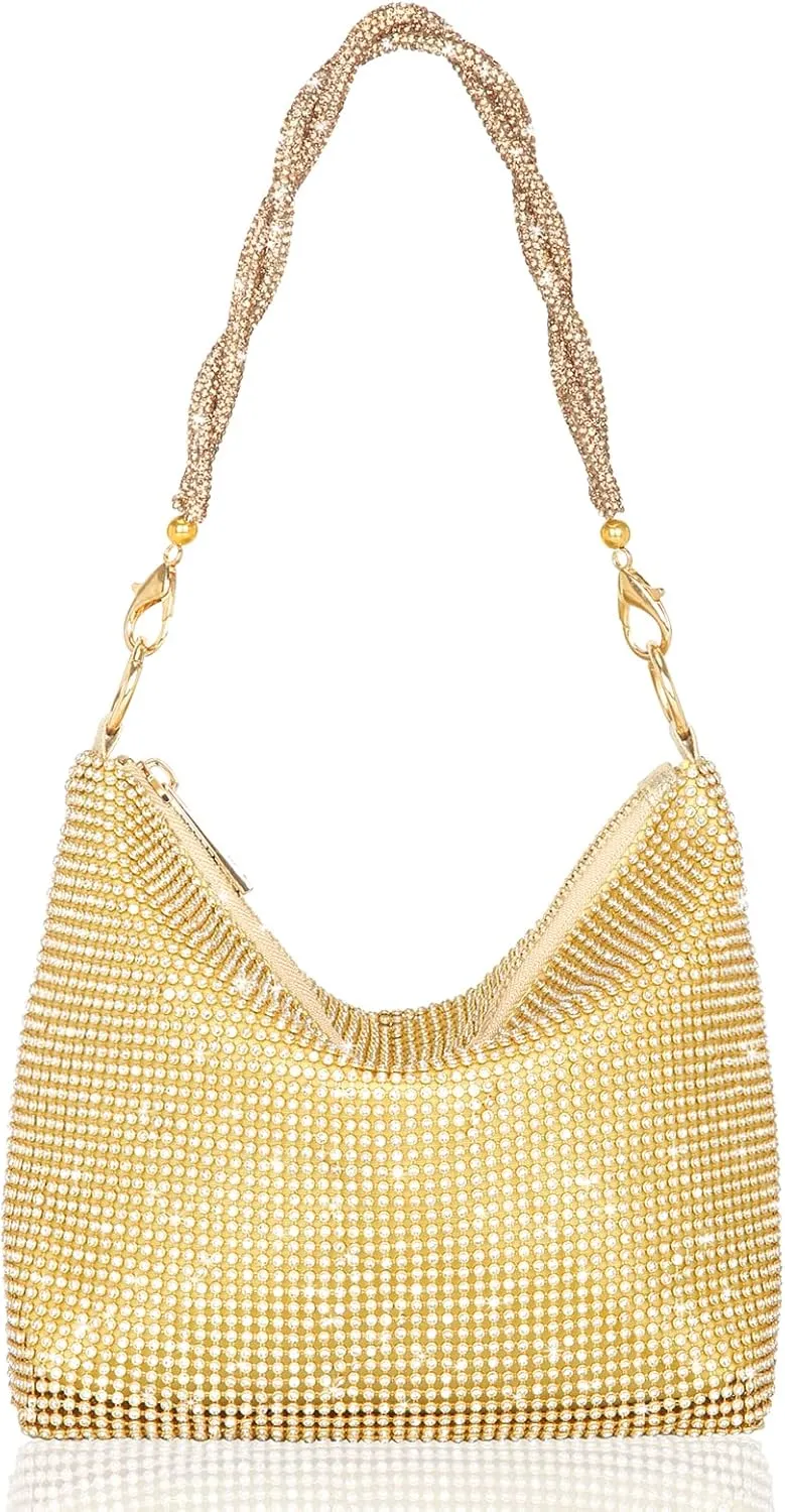 Afashor Fashion Womens Evening Bag Glitter Rhinestone Purse Shiny Clutch Handbag for Party Wedding