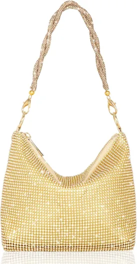 Afashor Fashion Womens Evening Bag Glitter Rhinestone Purse Shiny Clutch Handbag for Party Wedding