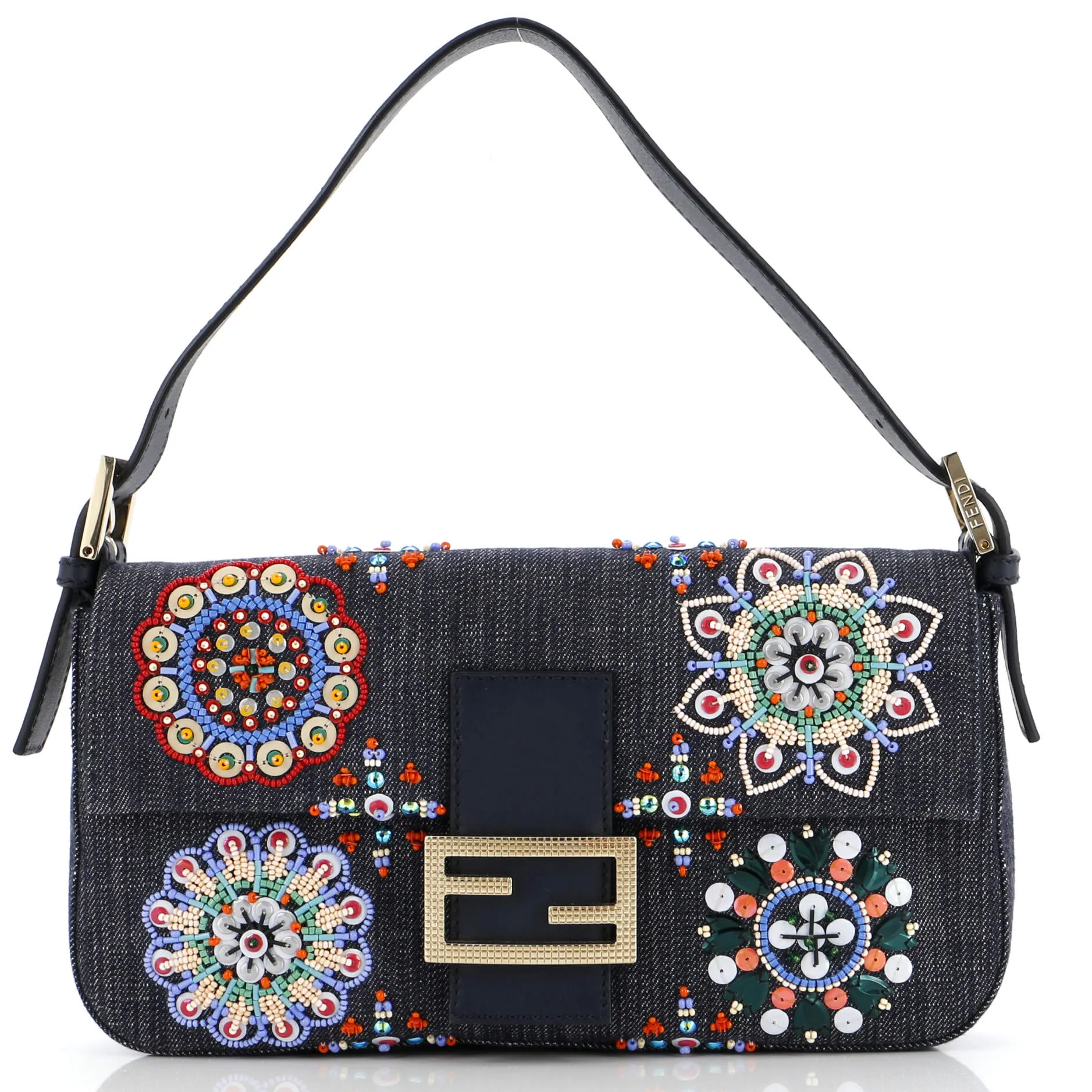 Baguette Bag Embellished Denim