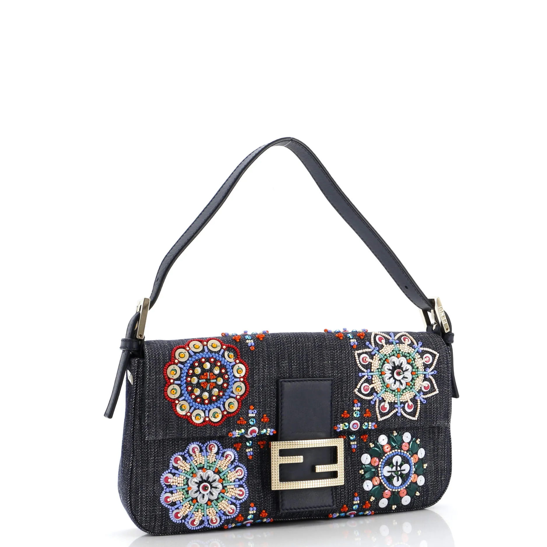 Baguette Bag Embellished Denim
