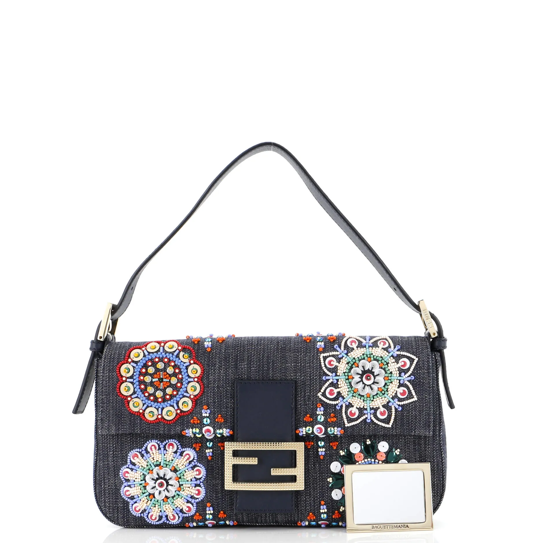 Baguette Bag Embellished Denim