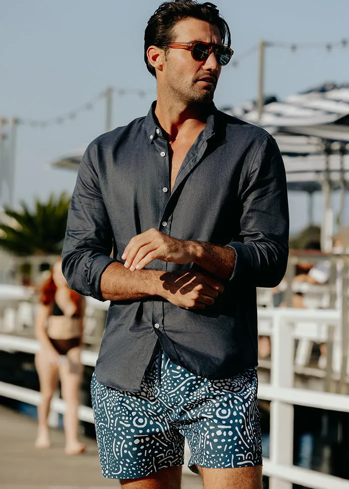 Balmoral Whale Shark Skin Print Mid Length Men's Board Shorts