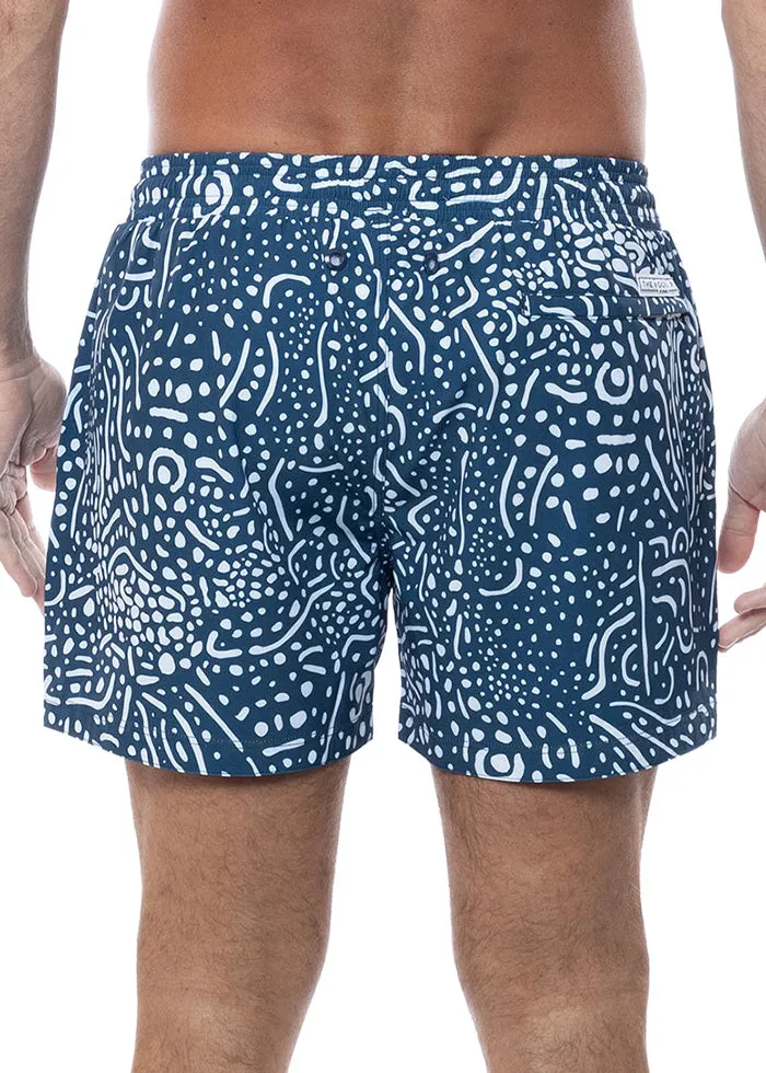 Balmoral Whale Shark Skin Print Mid Length Men's Board Shorts