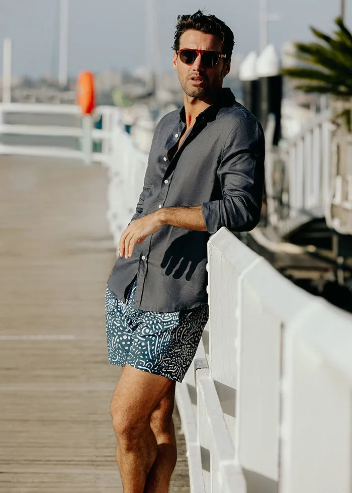 Balmoral Whale Shark Skin Print Mid Length Men's Board Shorts