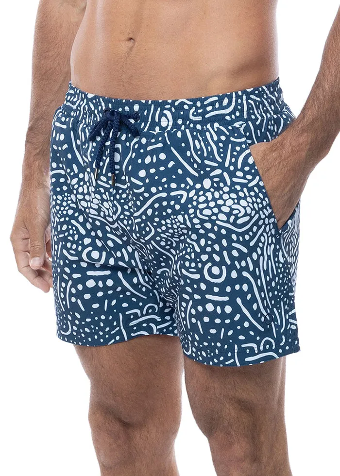 Balmoral Whale Shark Skin Print Mid Length Men's Board Shorts