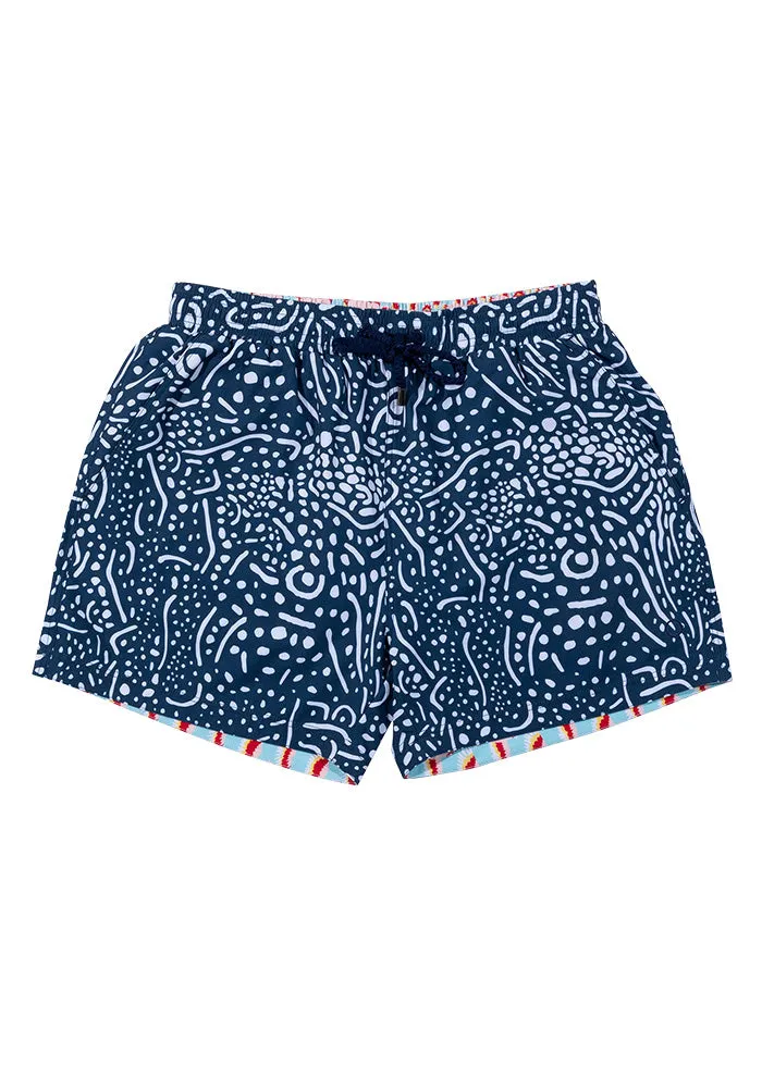Balmoral Whale Shark Skin Print Mid Length Men's Board Shorts
