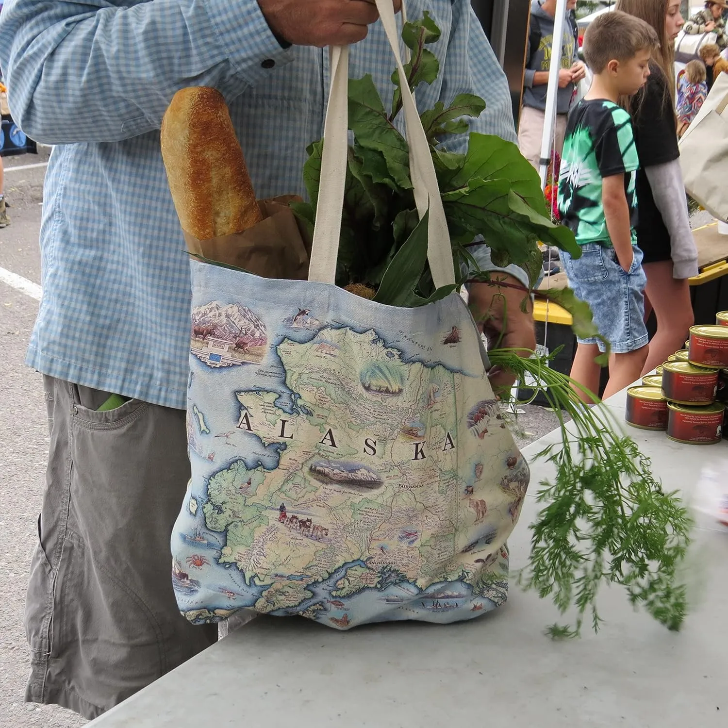 Canvas Tote Bag with Handles, Cloth Grocery Shopping Bag, Reusable & Eco-friendly Bag, 100% Cotton, Washable