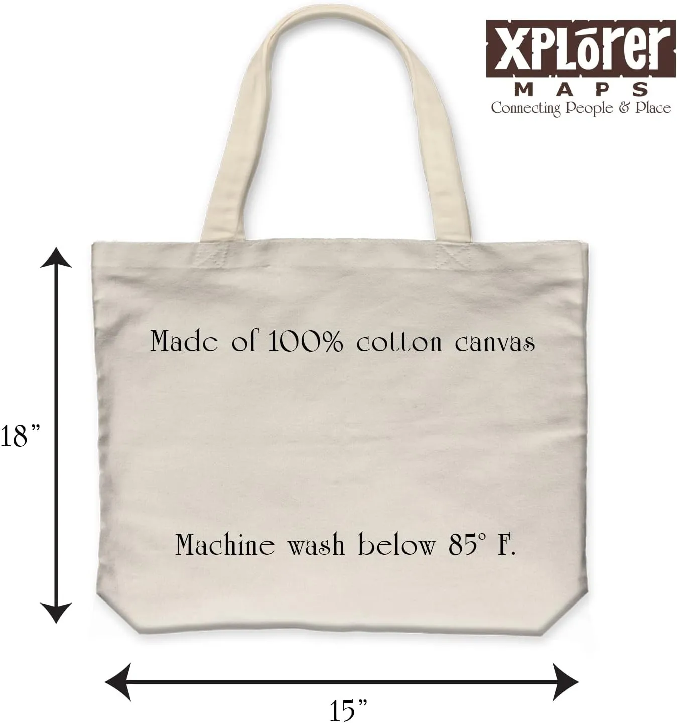 Canvas Tote Bag with Handles, Cloth Grocery Shopping Bag, Reusable & Eco-friendly Bag, 100% Cotton, Washable