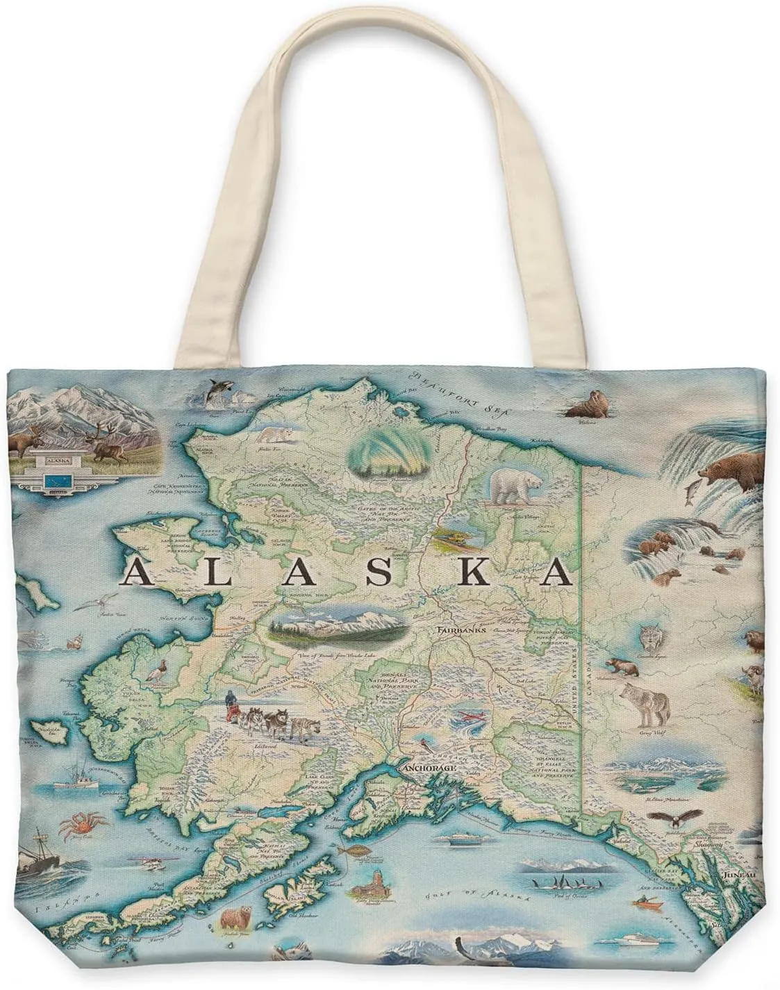 Canvas Tote Bag with Handles, Cloth Grocery Shopping Bag, Reusable & Eco-friendly Bag, 100% Cotton, Washable