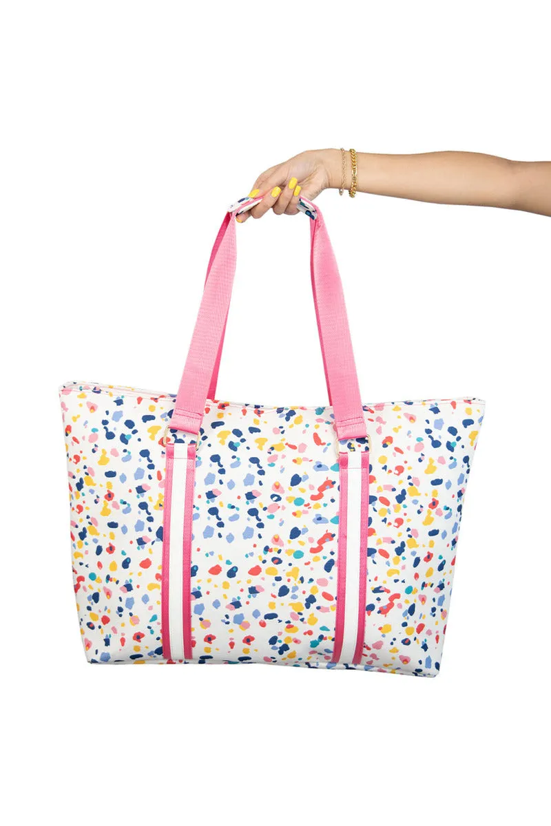 Confetti Print Women's Beach Tote Bag