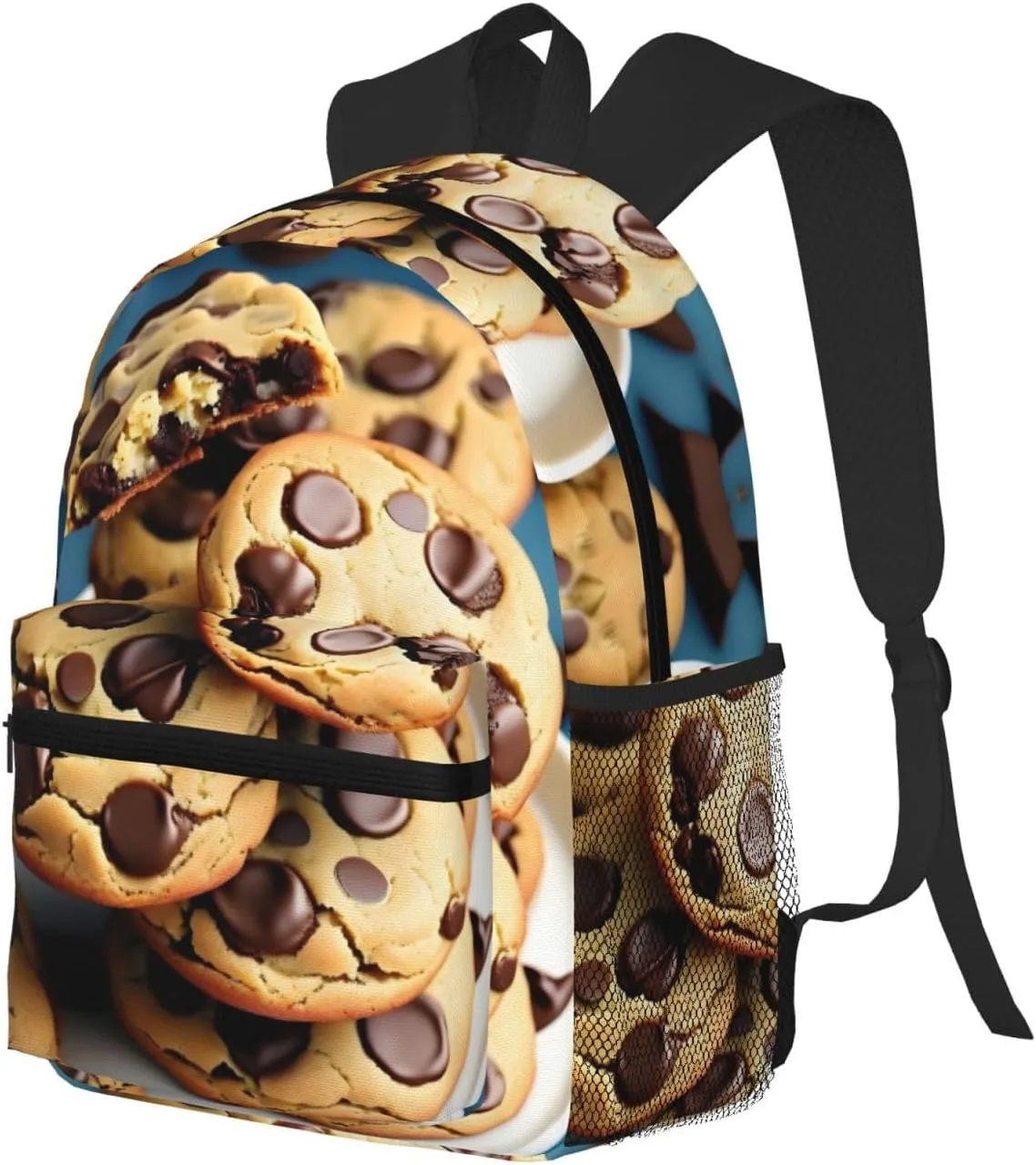 Cookies Food Chocolate Chips Biscuits Print Backpack For Women Men, Laptop Bookbag,Lightweight Casual Travel Daypack