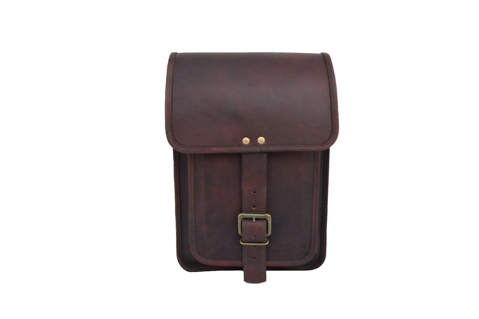 Dark Leather Satchel Crossbody Bag