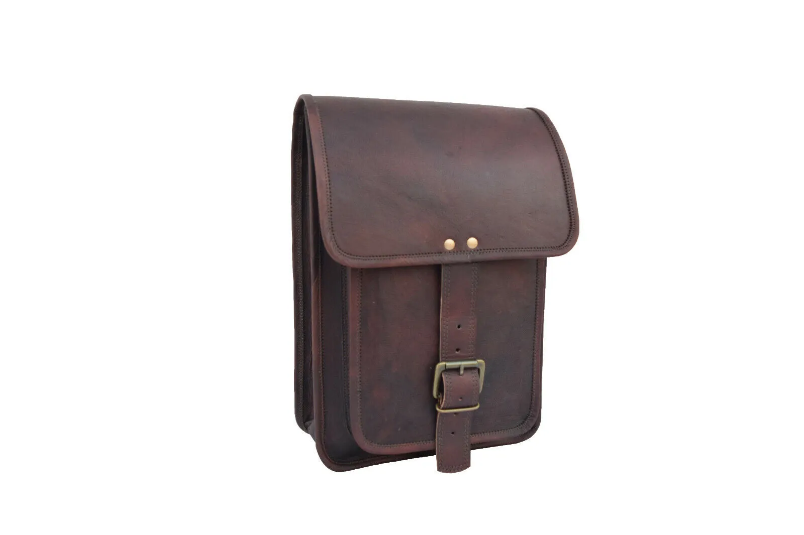 Dark Leather Satchel Crossbody Bag
