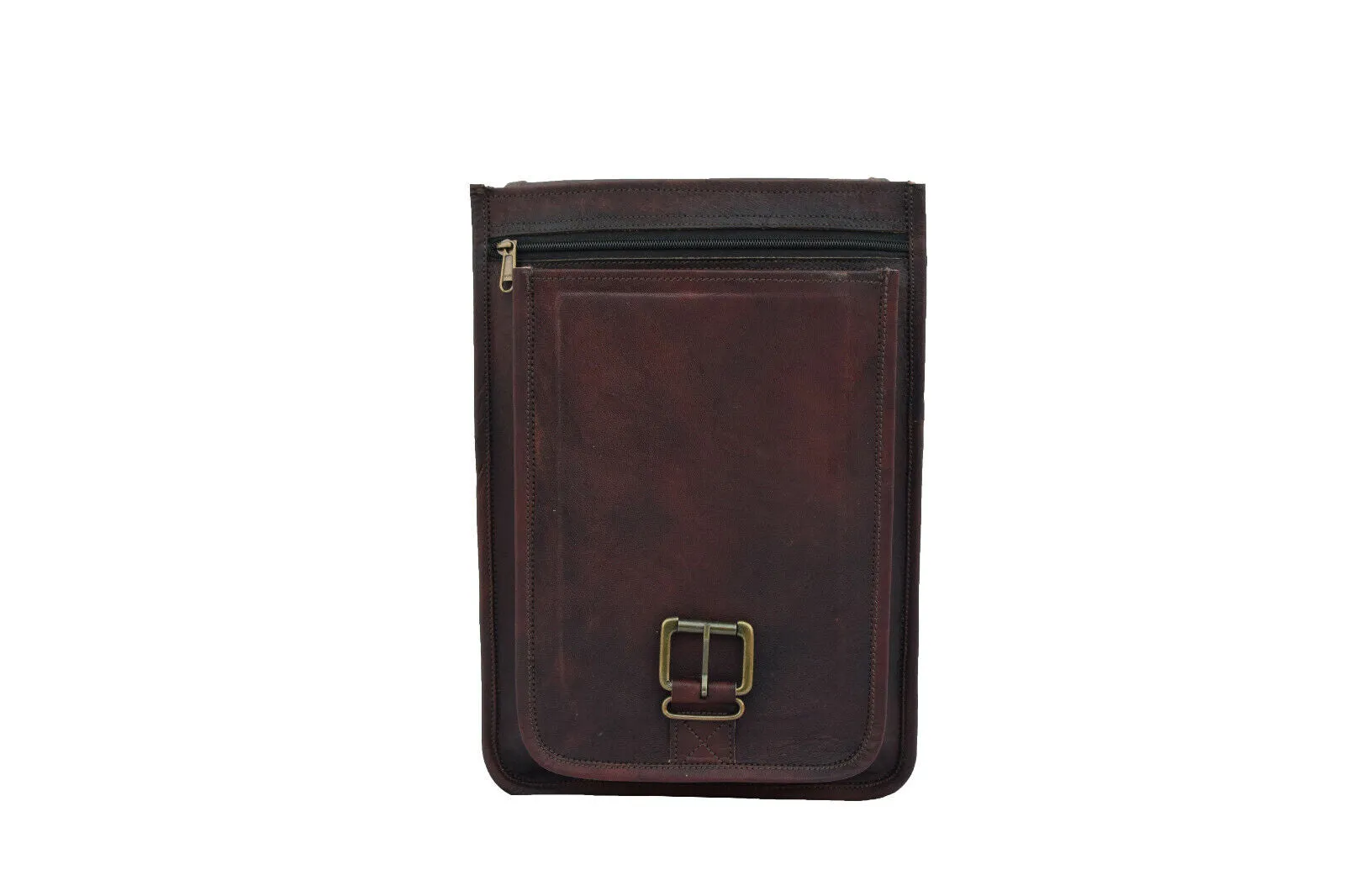 Dark Leather Satchel Crossbody Bag