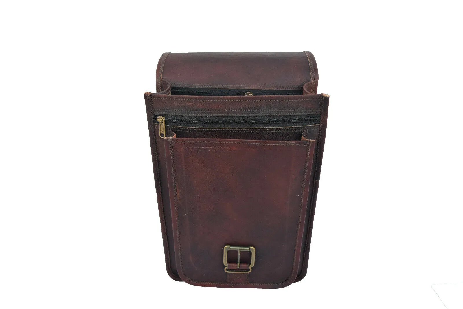 Dark Leather Satchel Crossbody Bag