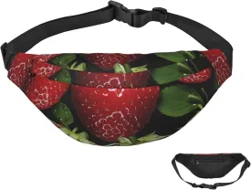 Fanny Pack Belt Bag for Women Men Waterproof Waist Pack Seaside Town Waist Bag with Adjustable Strap, Red Strawberry, One Size