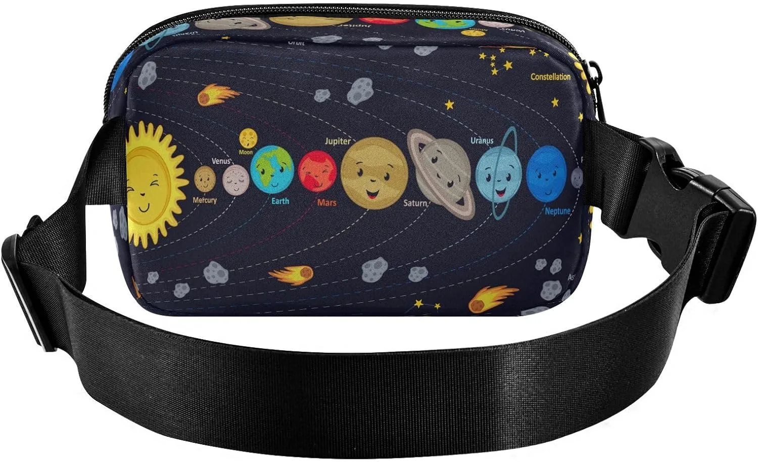 Fanny Packs for Women Men Cute Kids Solar System Poster Belt Bag Waterproof Fashion Waist Pack with Adjustable Strap Waist Bag Hip Bumbags for Running Workout Travel Hiking Cycling