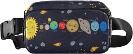 Fanny Packs for Women Men Cute Kids Solar System Poster Belt Bag Waterproof Fashion Waist Pack with Adjustable Strap Waist Bag Hip Bumbags for Running Workout Travel Hiking Cycling