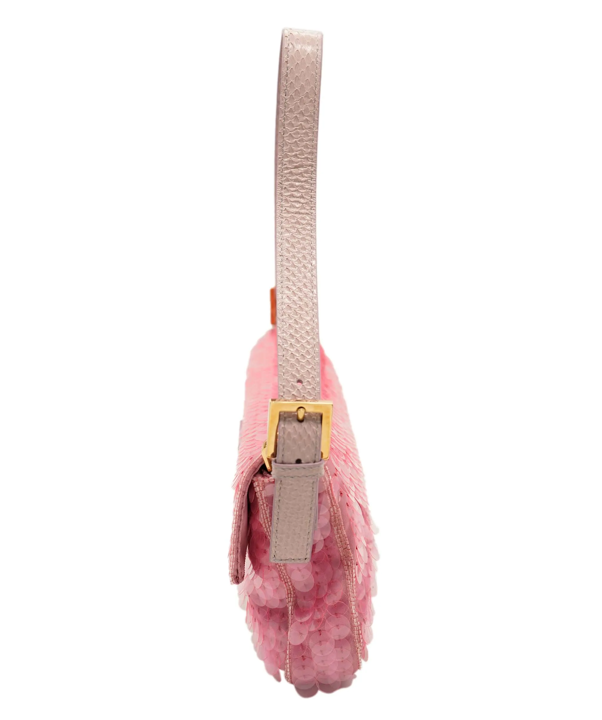 Fendi Baguette Bag Pink Sequin Super Rare AGC1468