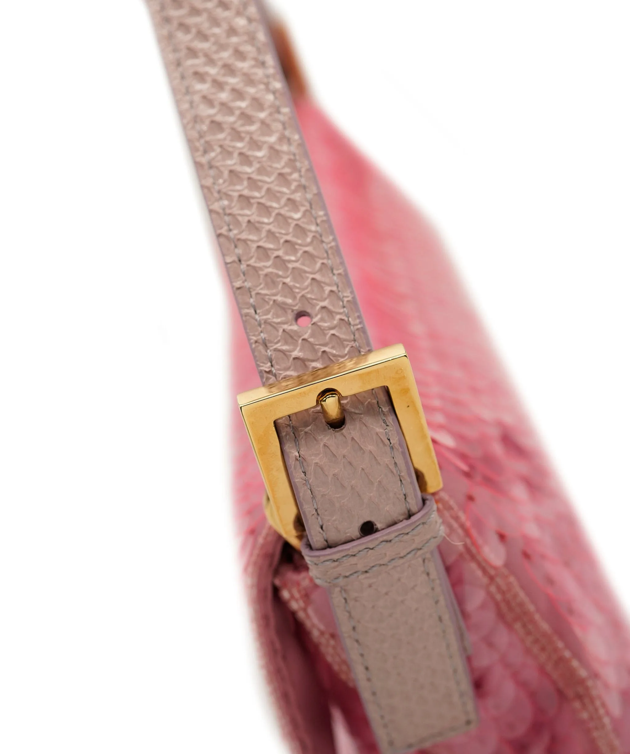 Fendi Baguette Bag Pink Sequin Super Rare AGC1468