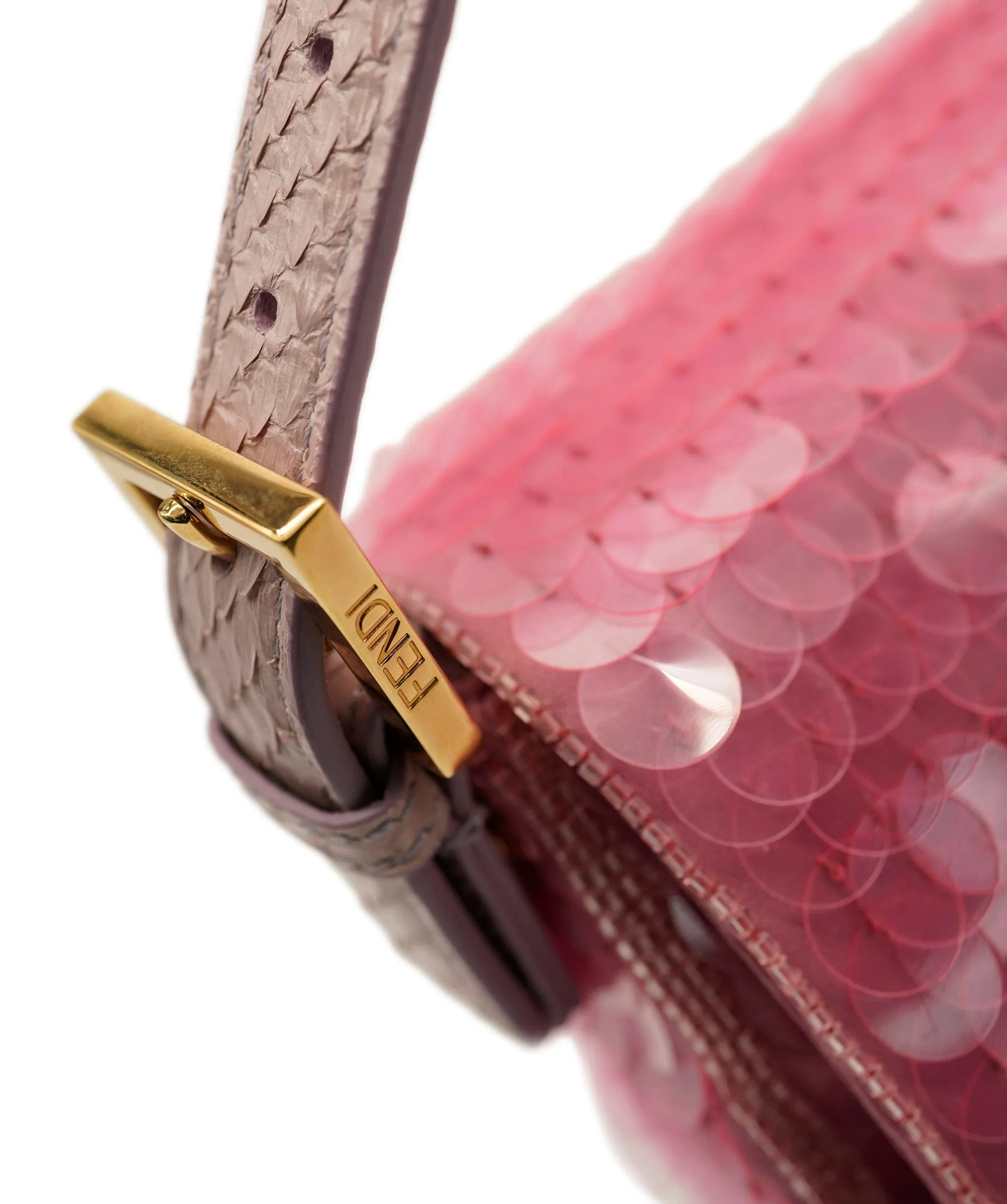 Fendi Baguette Bag Pink Sequin Super Rare AGC1468