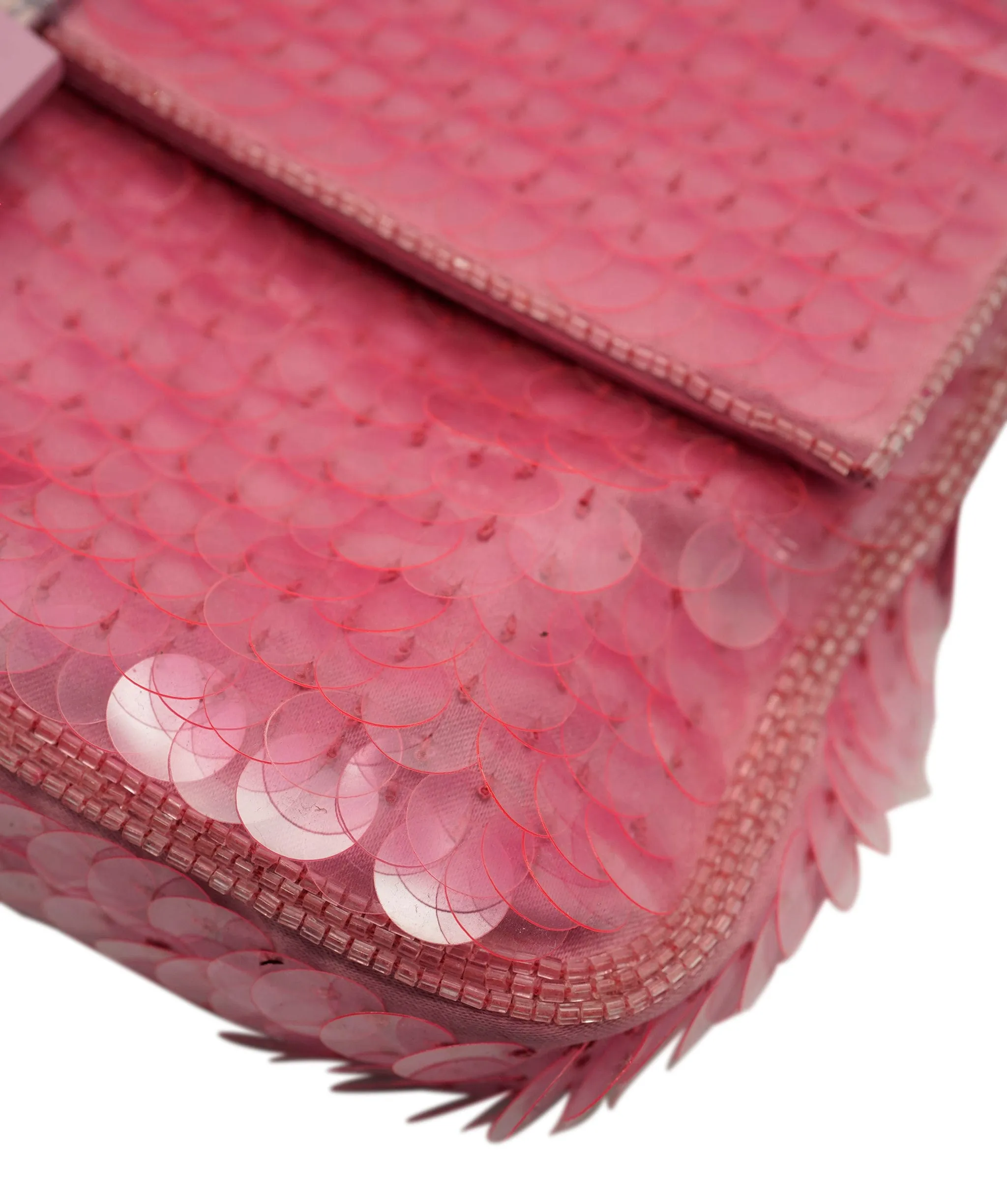 Fendi Baguette Bag Pink Sequin Super Rare AGC1468