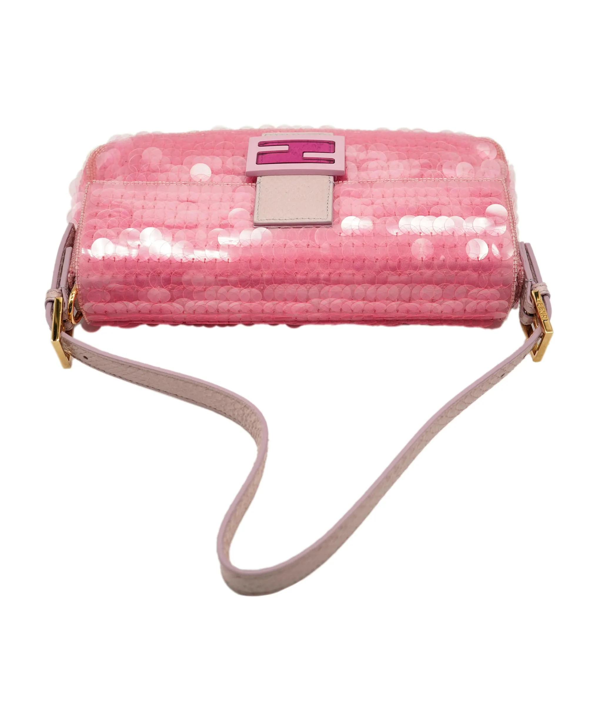 Fendi Baguette Bag Pink Sequin Super Rare AGC1468