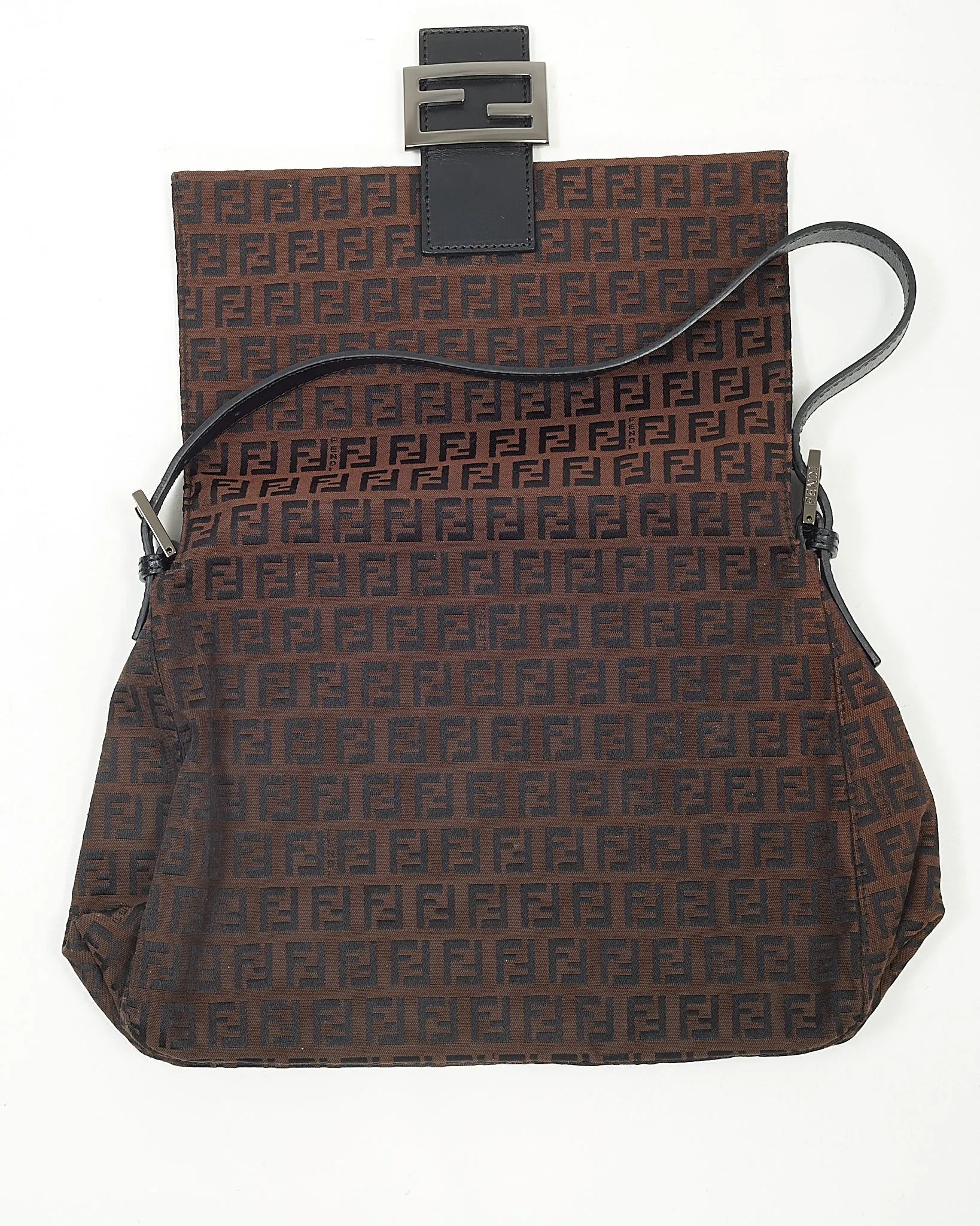 Fendi Brown Zucchino Mamma Baguette Shoulder Bag