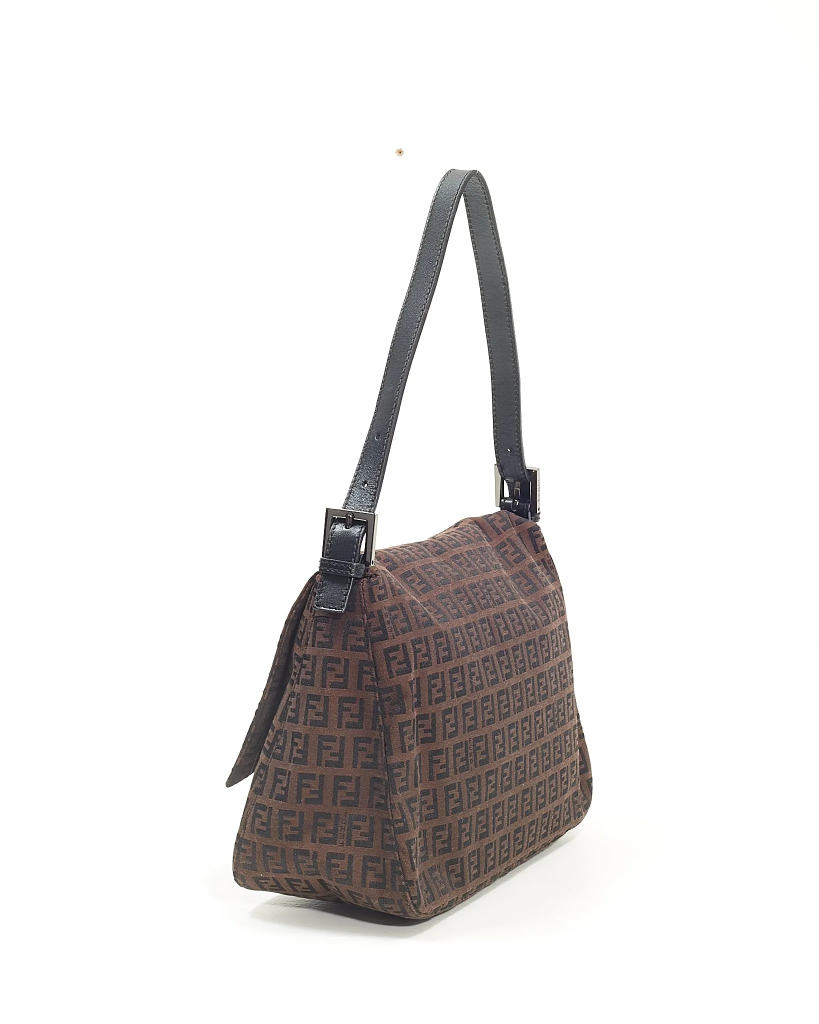 Fendi Brown Zucchino Mamma Baguette Shoulder Bag