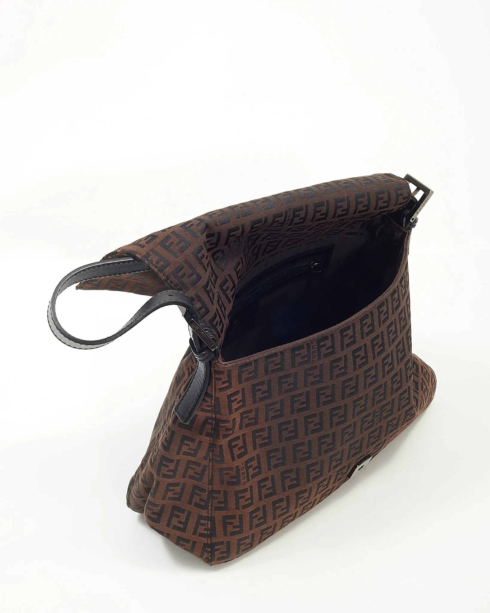 Fendi Brown Zucchino Mamma Baguette Shoulder Bag