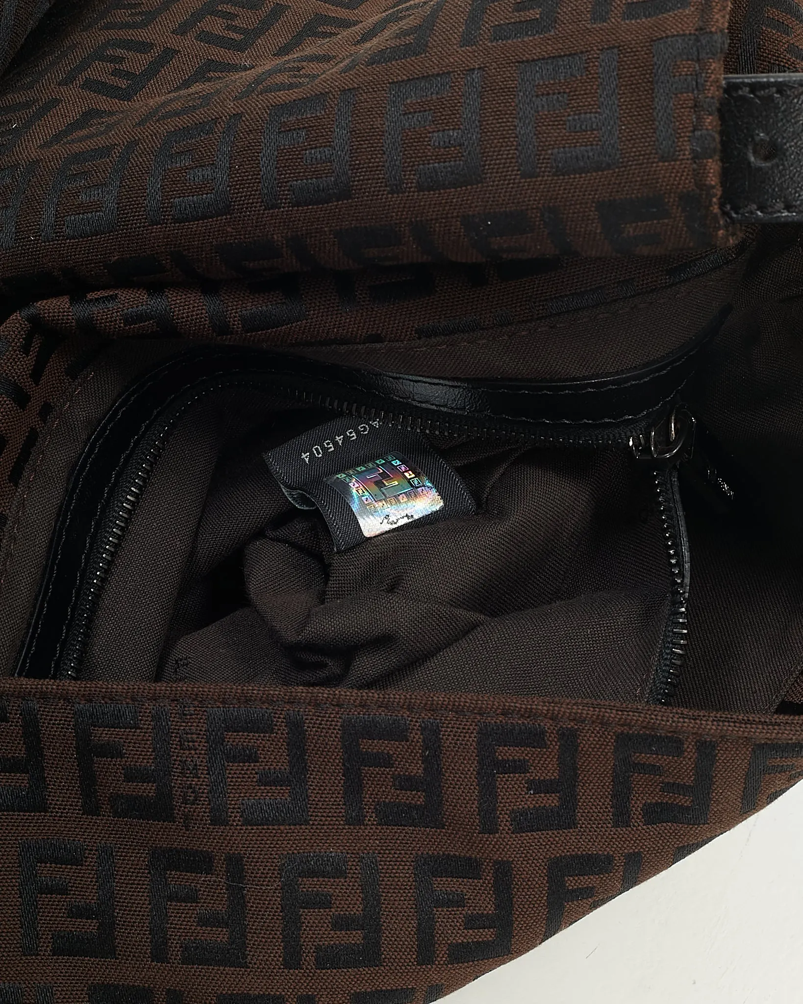 Fendi Brown Zucchino Mamma Baguette Shoulder Bag