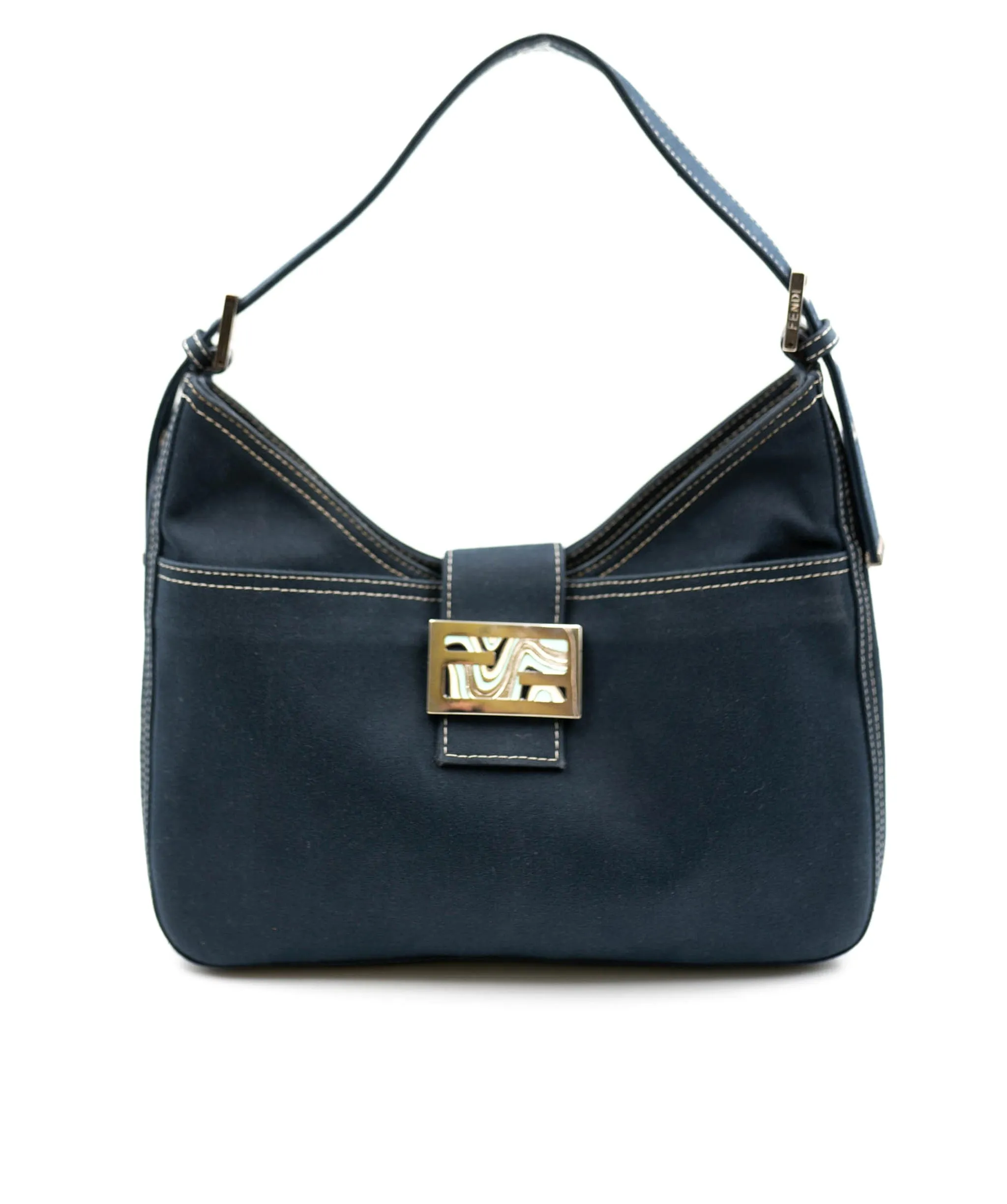 Fendi Navy Baguette Hobo Bag - AWC1613