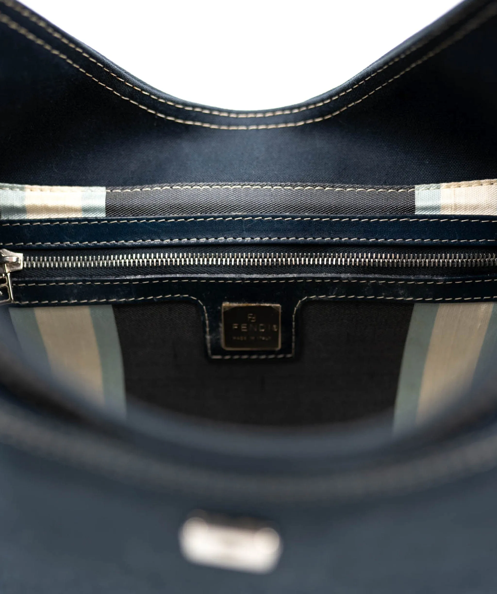 Fendi Navy Baguette Hobo Bag - AWC1613