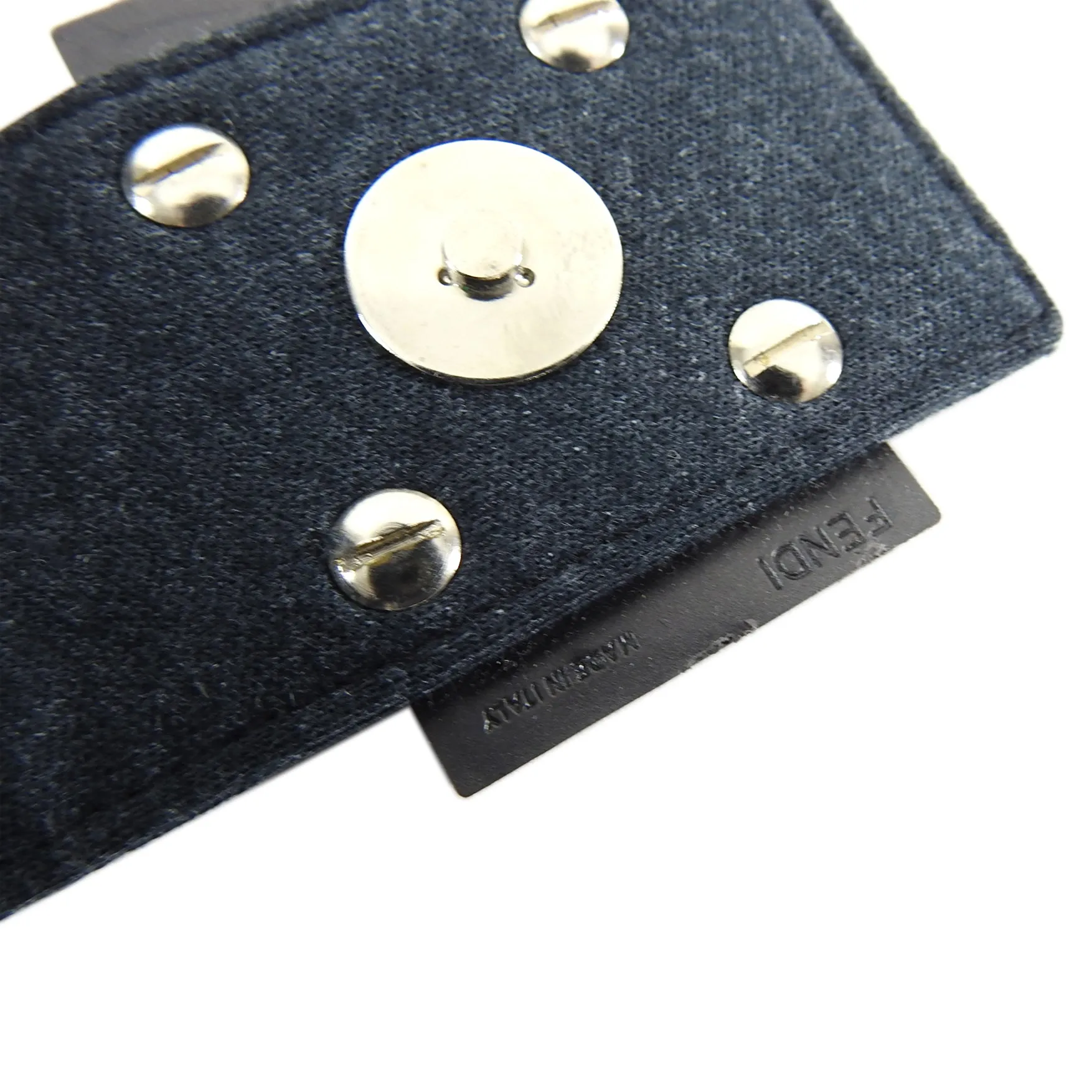 Fendi Vintage Grey Cotton Jersey Micro Baguette Bag