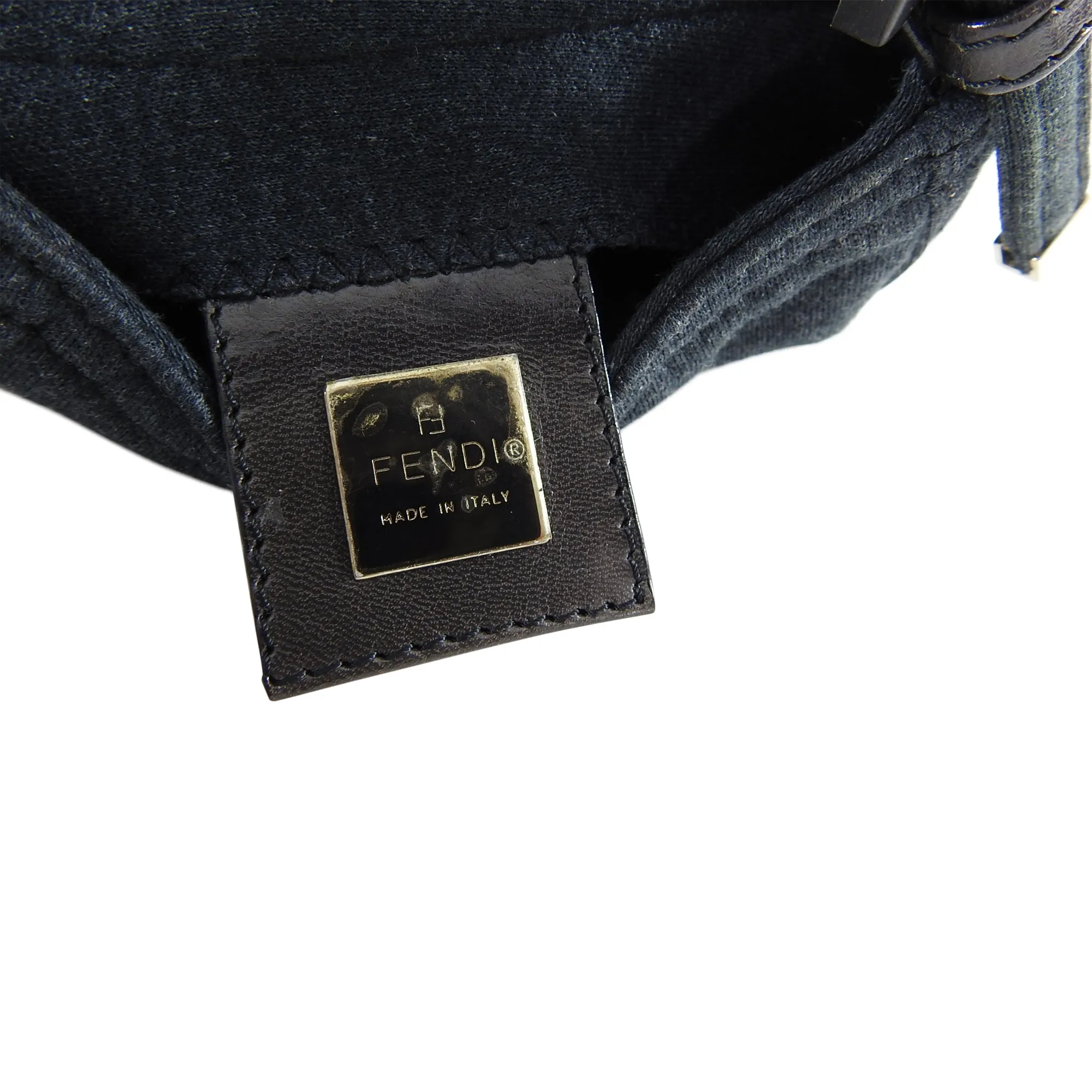 Fendi Vintage Grey Cotton Jersey Micro Baguette Bag