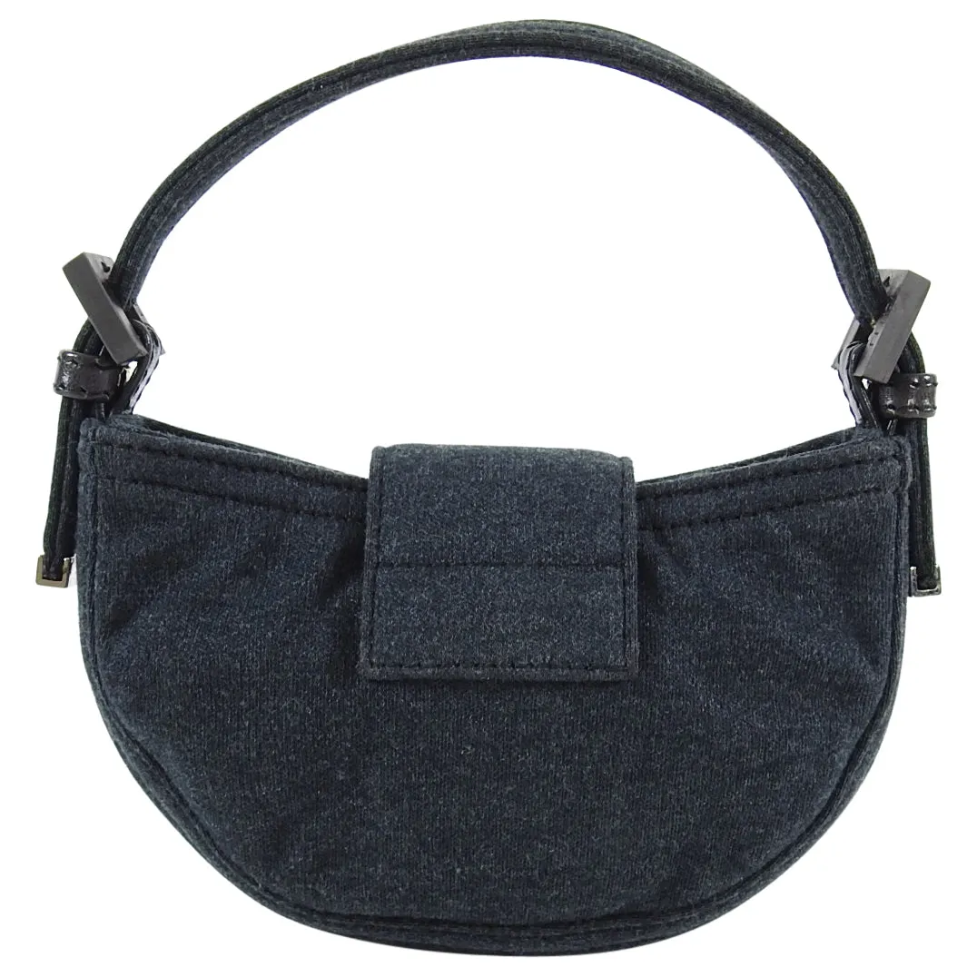 Fendi Vintage Grey Cotton Jersey Micro Baguette Bag