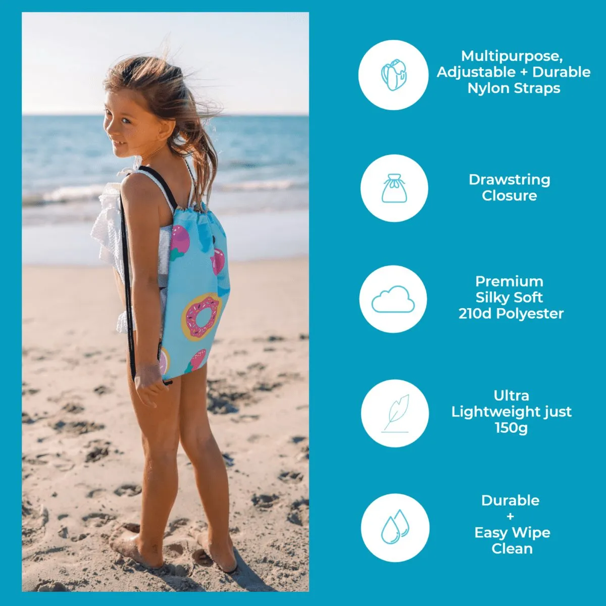 Flamingo Drawstring Swim Bag
