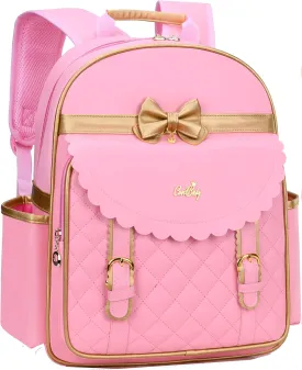 Gazigo Children Princess Waterproof PU Backpack for Girls Elementary School Girl Bookbags