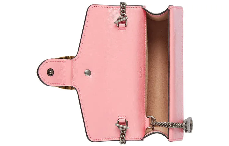 GUCCI Leather Dionysus Tiger Head Buckle Chain Single-Shoulder Bag Super Mini Red/Pink 476432-18YQX-6664