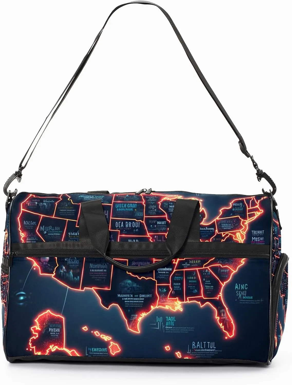 Gym Bag for Women Men, Yoga Bag with Shoe Pocket, Travel Duffel Tote Bag for Plane, Workout, Swimming, Weekend Overnight Bag Carry on Bag Hospital Holdalls, America Map - 41