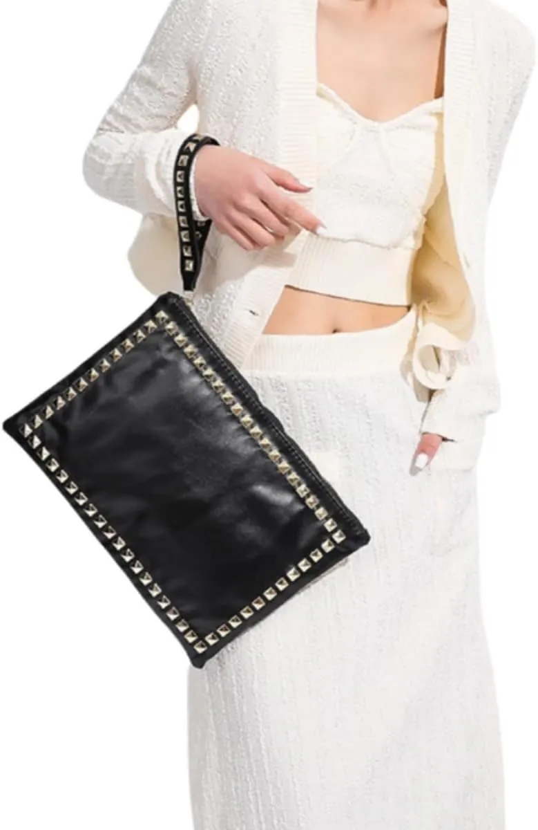 IAMUHI Women Faux Leather Crocodile Envelope Clutch Bag Wristlet Zipper Evening Handbag Wallet Purse