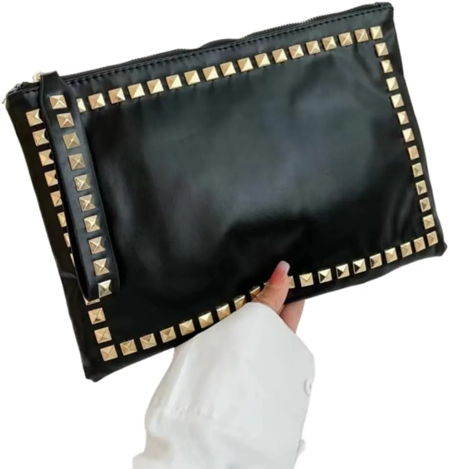IAMUHI Women Faux Leather Crocodile Envelope Clutch Bag Wristlet Zipper Evening Handbag Wallet Purse