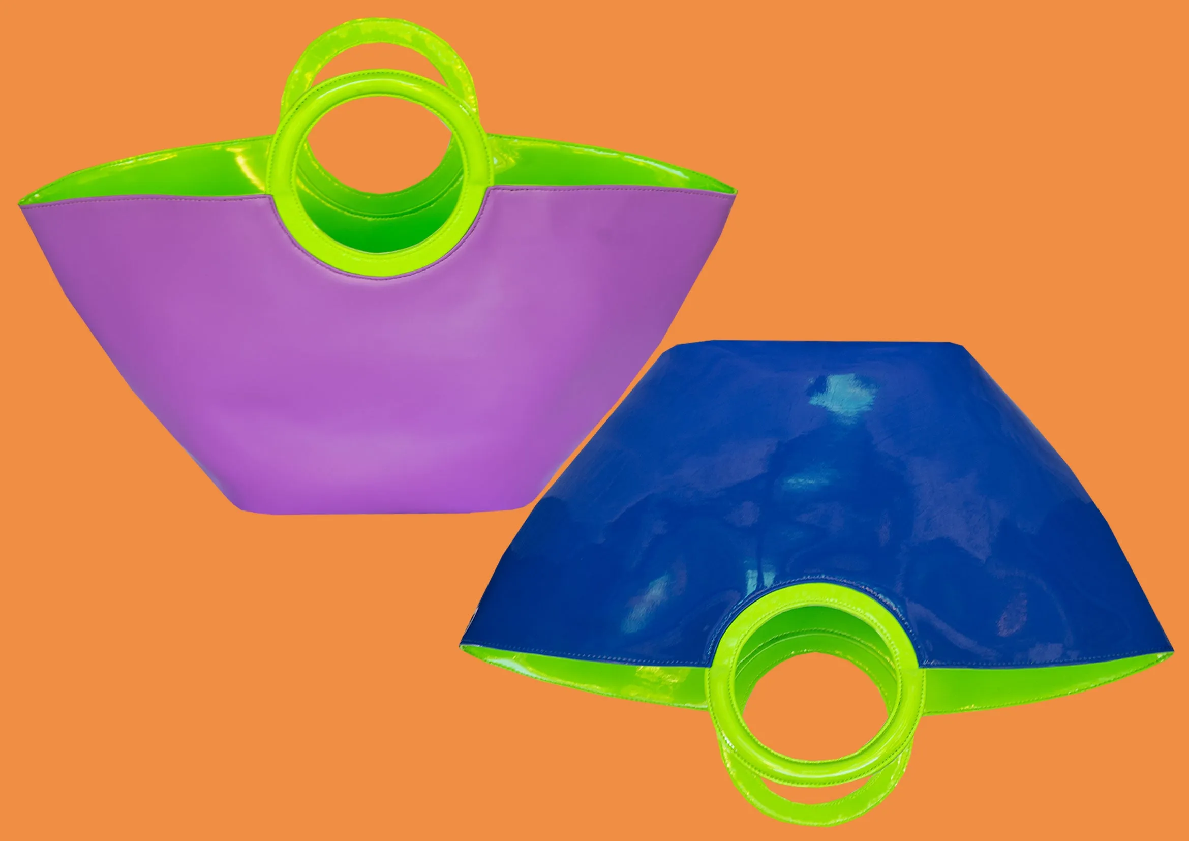JELLY TOTE LARGE | ELECTRIC BLUE, SOFT PURPLE, LIME GREEN