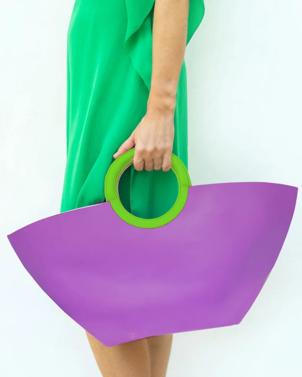 JELLY TOTE LARGE | ELECTRIC BLUE, SOFT PURPLE, LIME GREEN