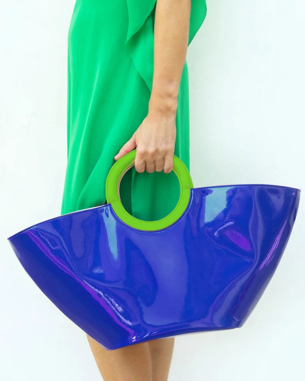 JELLY TOTE LARGE | ELECTRIC BLUE, SOFT PURPLE, LIME GREEN
