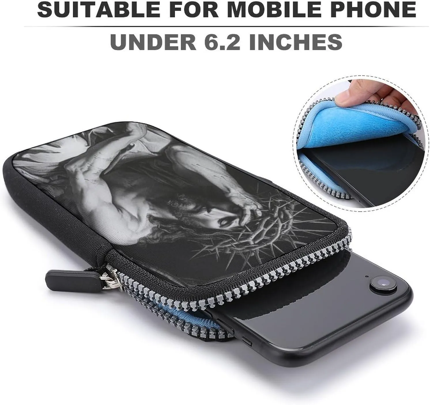Jesus Christ on The Cross Crossbody Mobile Phone Bag Smartphone Bag With Adjustable Strap