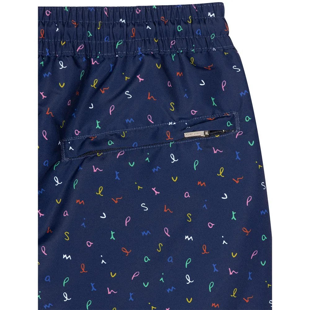 Letters Swim Shorts, Navy