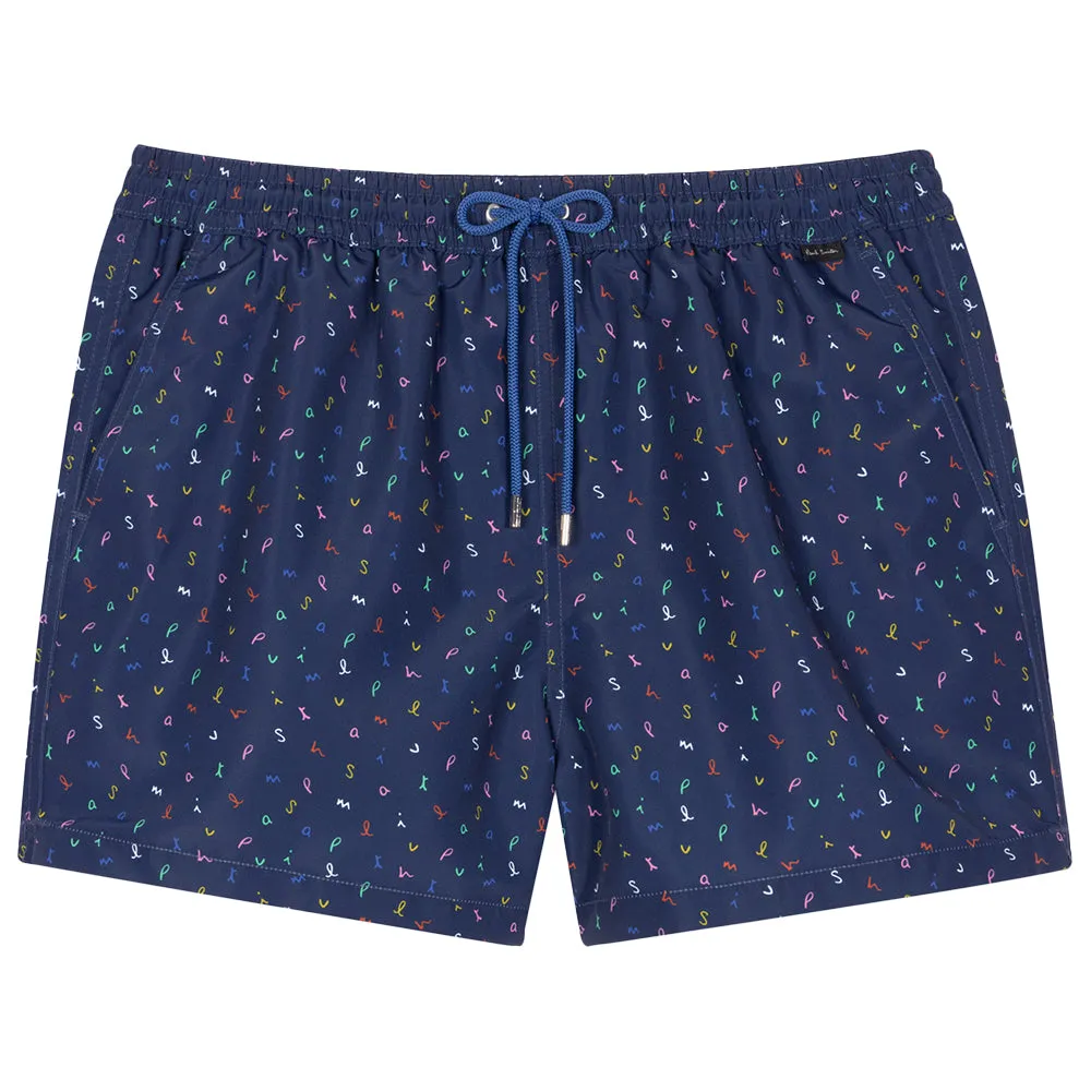 Letters Swim Shorts, Navy