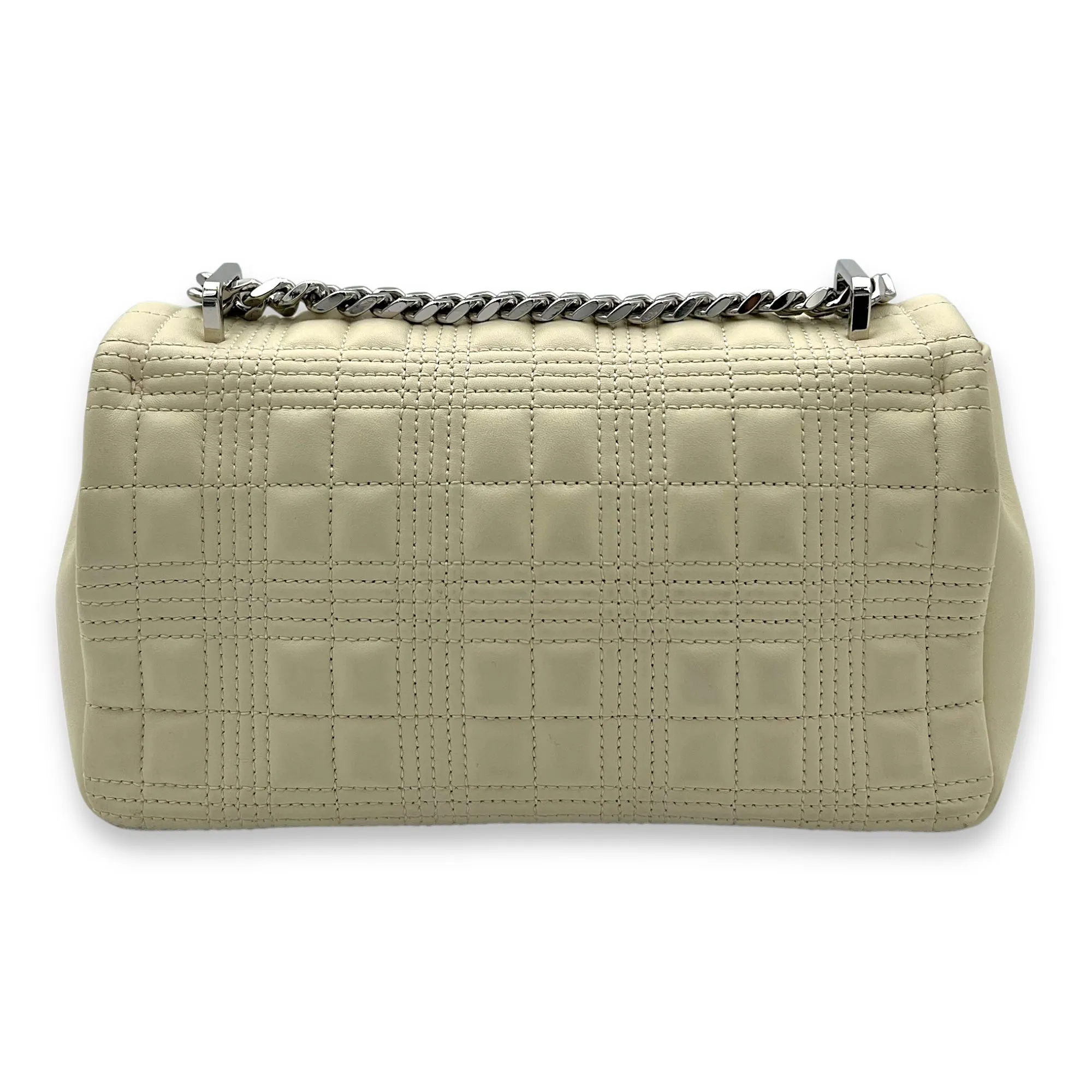 Lola Shoulder Bag White in Calfskin, Silver hardware