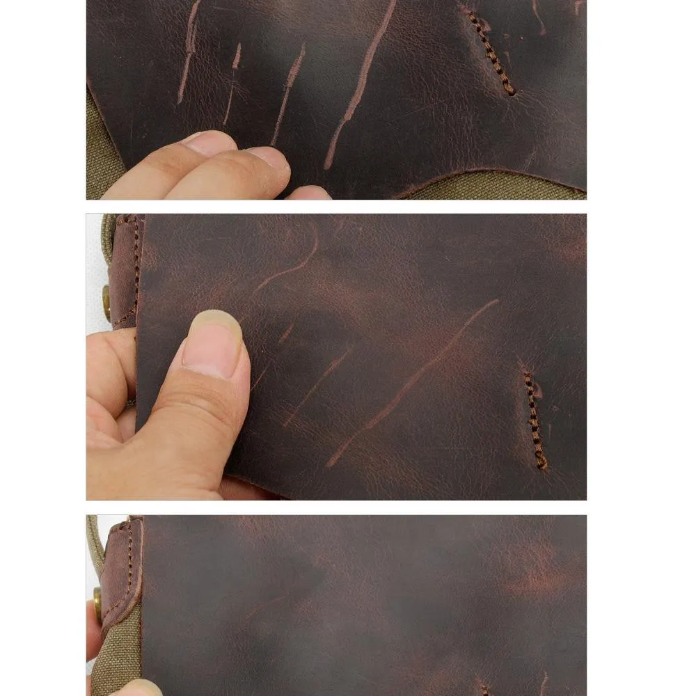 Mens Leather Crossbody Bag with Adjustable Belt